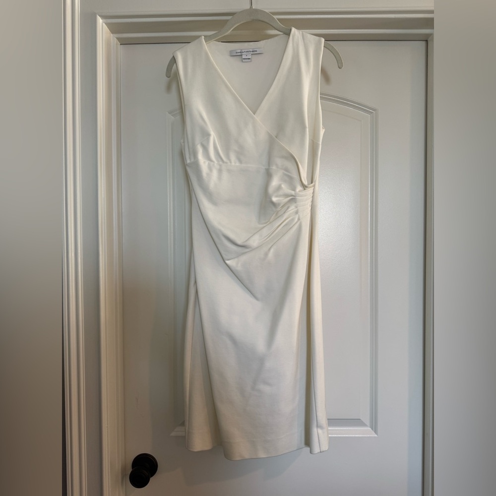 Designer Diane Von Ferstunberg White Wrap Dress
